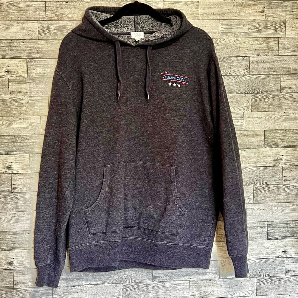 Ocean & Coast Sweatshirt Graphic‎ Print On Back: w/Hood & Pockets - Size Large